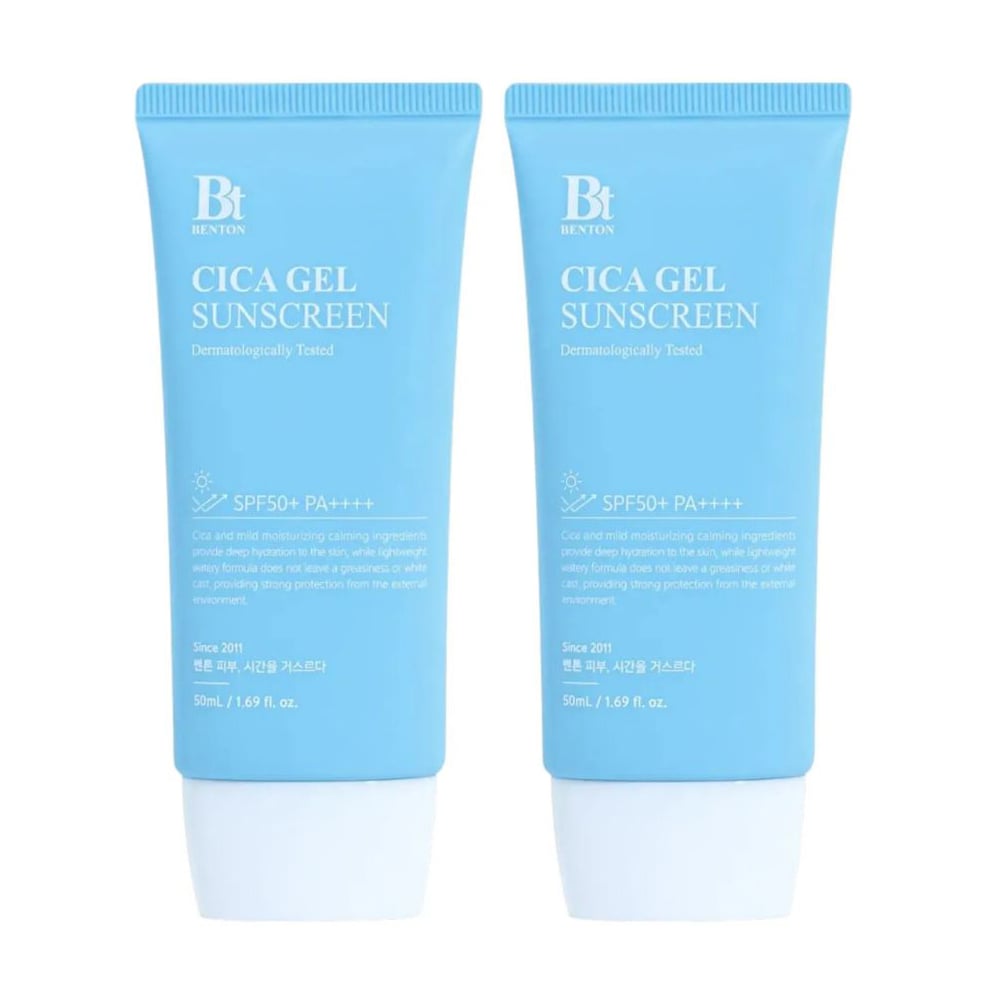 Сонцезахисний крем-сироватка для обличчя Benton Cica Gel Sunscreen Serum SPF 50+ PA++++, 2*50 мл