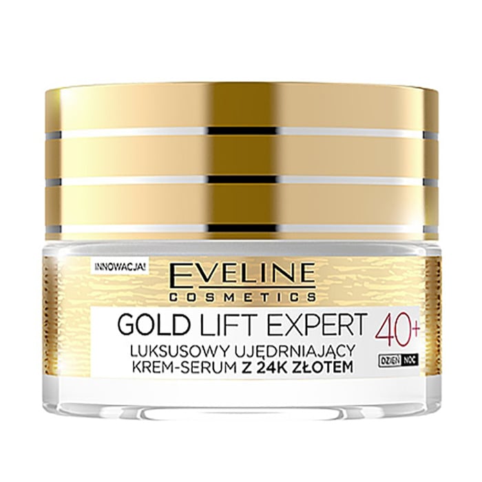 Зміцнювальний крем-сироватка для обличчя Eveline Cosmetics Gold Lift Expert з 24К золотом, 40+, 50 мл